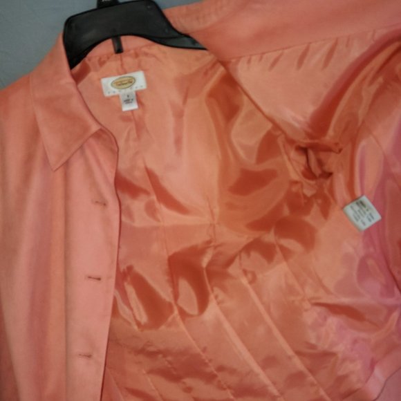 483- Talbots Petites Fitted Jacket back Darts Fully lined peach sz 8 - Picture 4 of 8